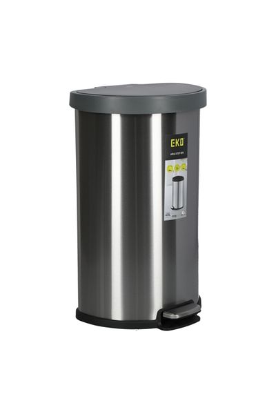 EKO Aria Semi-Round Stainless Steel Non-Slip Step Trash Can