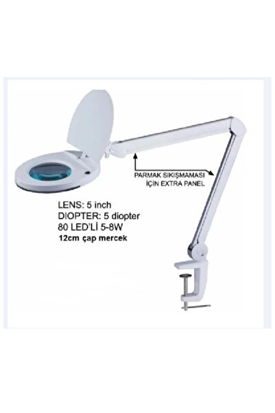 Pawer Akrobat Büyüteç 80 Ledlı Masaya Monte,  Lambalı 5x Mercek