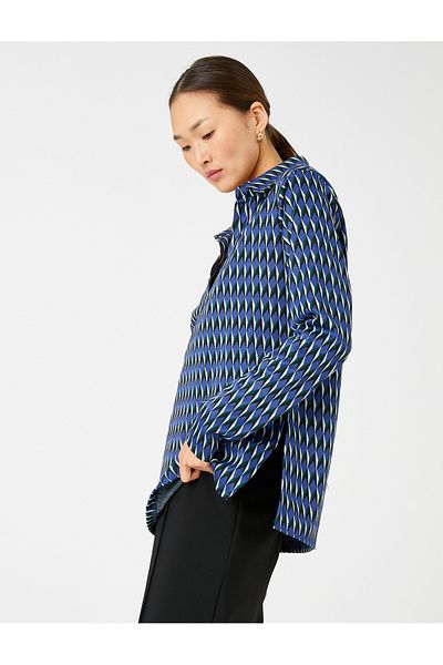 Koton Tricou cu gât polo supradimensionat cu mânecă lungă