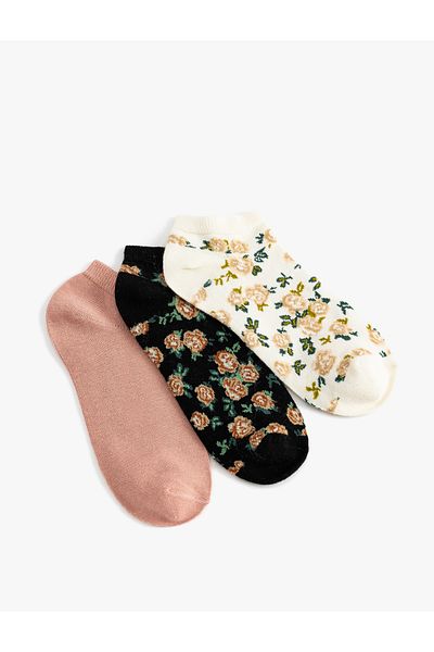 Koton Set 3 șosete cu model floral - multicolore