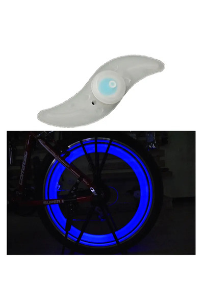 Choice ضوء عجلة الدراجة المقاوم للماء باللون الأزرق - 3 أوضاع للسلامة والرؤية...