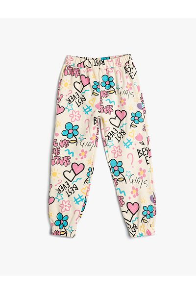 Koton Baumwoll-Jogginghose für Babys – mit Aufdruck und elastischer Taille