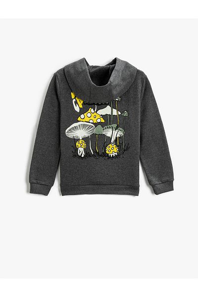 Koton Back Printed Hooded Sweatshirt
