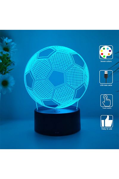 Choice 7 colors 1 football 3D night light, Father's Day, holiday gift table light for family, atmosphere li