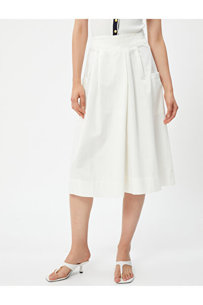 Koton Bermudy Sukňa Široká noha Normálne Vrecko v páse Detailné Bavlna