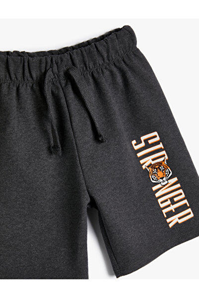 Koton Základní kraťasy Detailní potisk kravaty v pase Směs bavlny