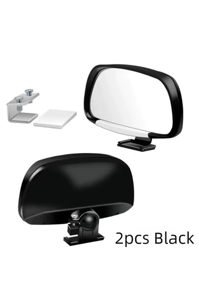 Choice1 2pcs Black 2pcs 360-Degree Rotation Safety Convex Mirror Wide Angle S...