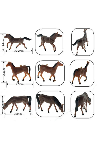 Choice 10pcs 10PCS 1:87 HO Scale Miniature Farm Animals Painted Horses Model DIY Diorama Making Educational