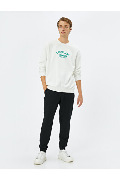 Koton Jogger-Jogginghose mit Spitzenbund und Taschendetail