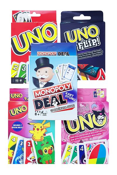POPKONSOL Uno Flip Pokemon Kuromi Deal Real Estate Game Cards Set of 5