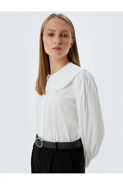 Koton Long Sleeve Wide Baby Collar Regular Fit Shirt
