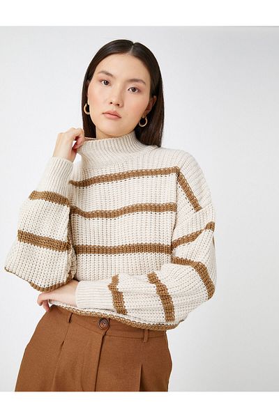 Koton Rollkragen-Strickpullover mit Kaschmirstruktur
