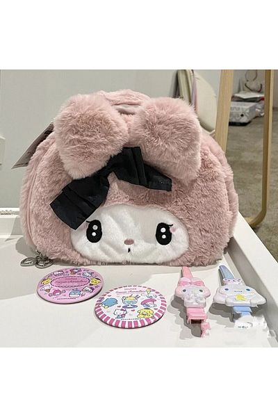 Choice Kawaii Sanrio Plush Kuromi Melody Make Up Cosmetic Bag Cartoon Large Capacity Storage Bags Portab...