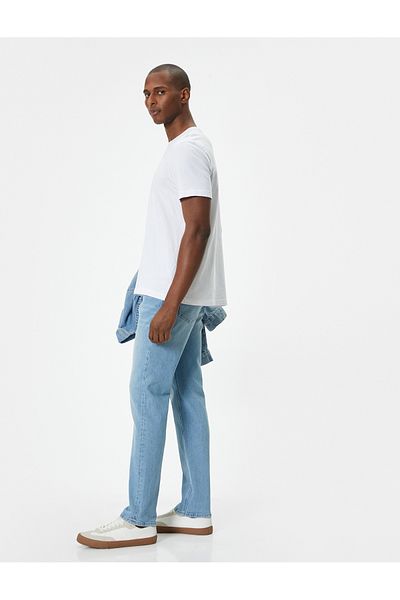 Koton 4SAM40107ND Jeanshose aus Baumwolle für Herren, Helles Indigo