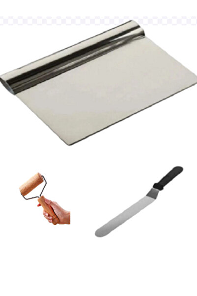Blue Home Lıght Pasta Sıvama Spatulası&Hamur Rulosu&Hamur Kazıyıcı Set BHL