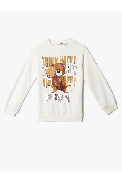 Koton Rabbit Printed Sweatshirt Crew Neck