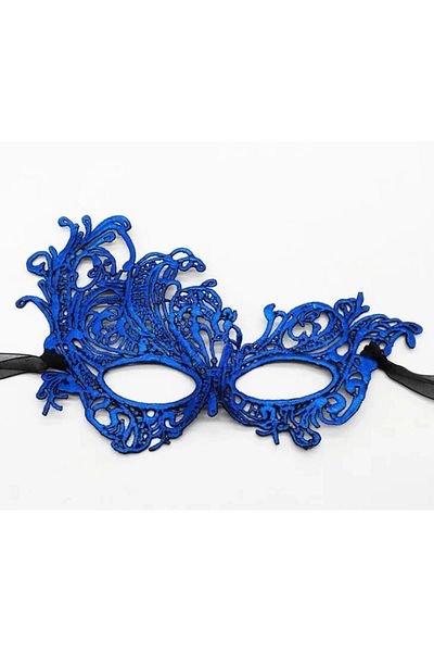 Skygo Blue Color Lace Cut Lace Embroidered Prom Party Mask