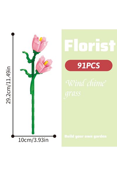 Choice 91pcs Romantic Eternal Block Flower Bundle Children's Assembly Puzzle Toys Nature Flower Bundle Girl