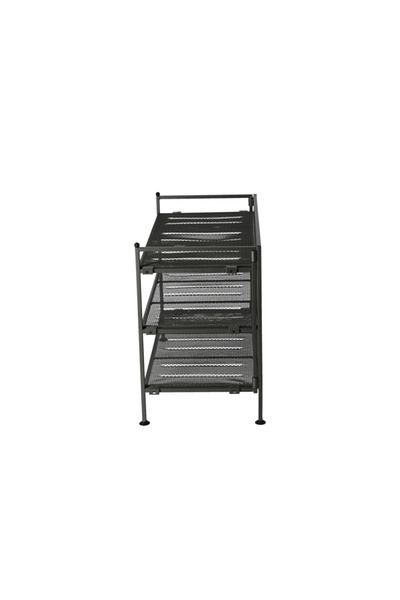 Seville Classics 3-Tier Platinum Mesh Shoe Rack SHE15905