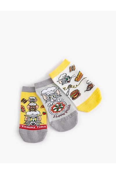 Koton Set de șosete imprimate Tom și Jerry din 3 piese, cu licență