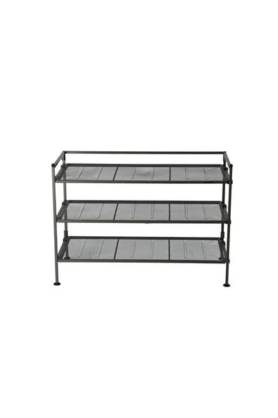 Seville Classics 3-Tier Platinum Mesh Shoe Rack SHE15905