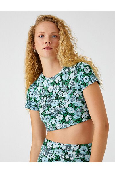 Koton Crop T-Shirt Short Sleeve
