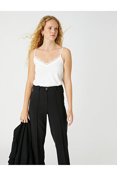 Koton Lace Undershirt Thin Straps V-Neck