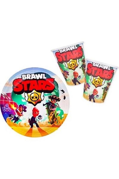DÜVENCİ TİCARET Brawl Stars Plate Cup Set
