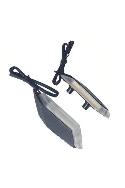 Choice زوج واحد من ملحقات الدراجات النارية، مرآة مزودة بضوء إشارة انعطاف LED ...