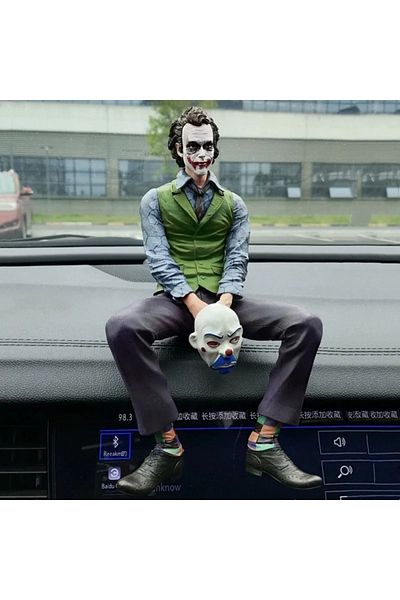 Choice No Box Car Decoration Joker Heath Ledger Action Figure Sitting Doll Model Desktop Pendant Tail And