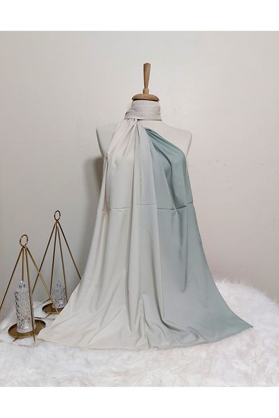 istanbul prensesleri Yeşilla Gradient Dubai Silk Shawl - Soft and Stretchy Beige