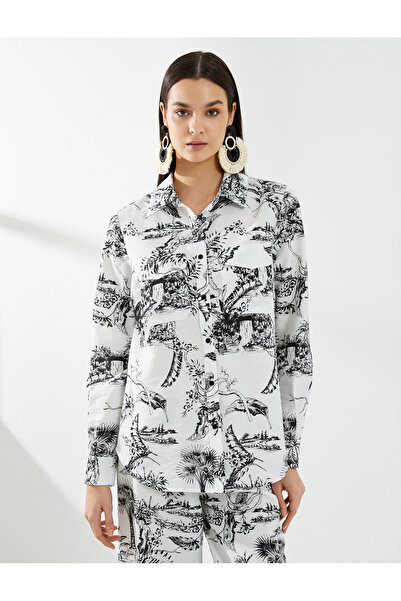 Koton Hosszú ujjú ing, füles zsebekkel, gombokkal, viszkóz