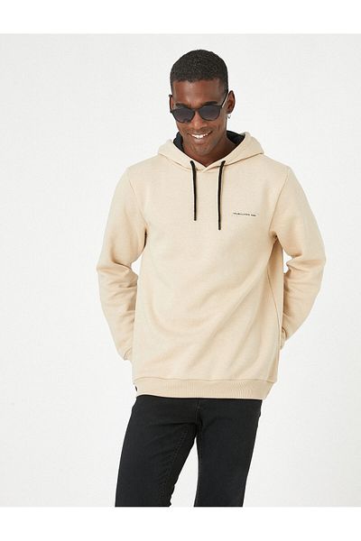 Koton Hooded Sweatshirt with Raised Text Printed