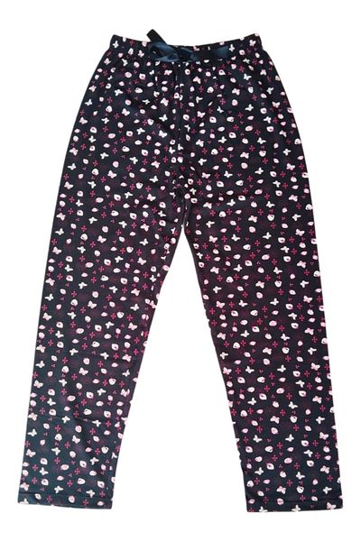 Angoravi Seasonal Viscose Combed Cotton Trousers with Elastic Waist Black