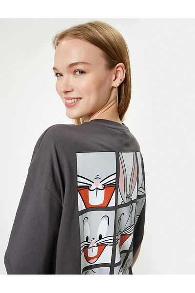 Koton Bugs Bunny lizenziertes Baumwoll-T-Shirt – Kurzarm, Rundhals