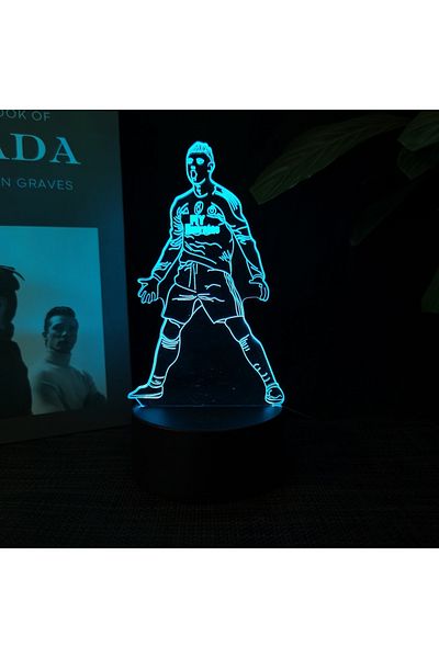 Choice 7 Colors No Remote Football Star C Ronaldo 3d Night Light Changes 16 Colours To Decorate Your Room,