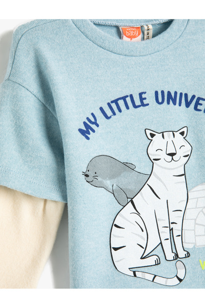 Koton Chlapecká modrá mikina 3WMB10334TK