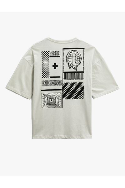 Koton Geometric Printed T-Shirt Crew Neck