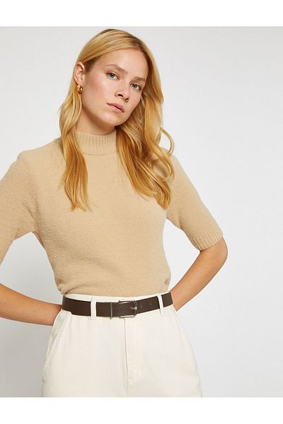 Koton Women's Beige Sweater 3WAK90199HT