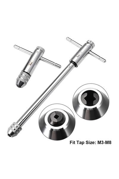 Choice Adjustable T-Handle Ratchet Tap Holder Wrench, Machine Screw Thread Metric , Bothway Hand Screw T...