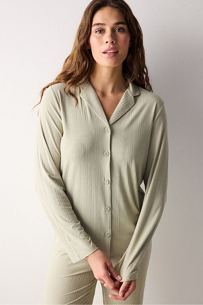 Penti Pt - Lucy Light Green Buttoned Shirt Pants Pyžamas Set