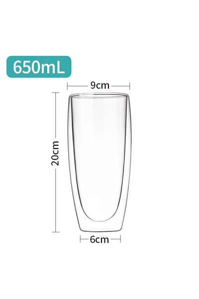 Choice الشحن خلال 24 ساعة، كوب قهوة زجاجي شفاف سعة 650 مل، حليب ويسكي، شاي، ب...