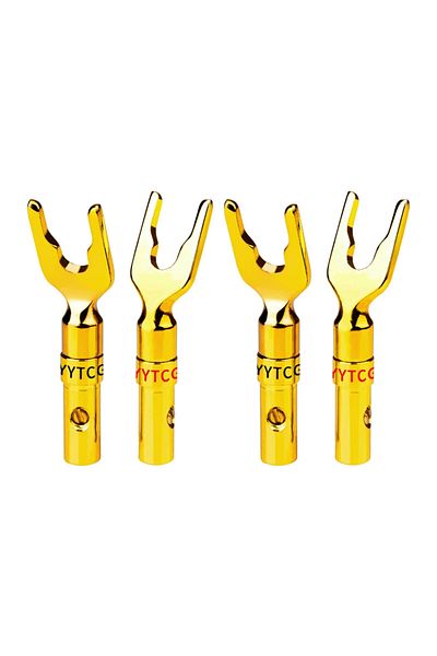Choice 4pcs Yytcg Gold Plated Banana Plug Connectors, Speaker Plugs, Audio Screws, Fork Connectors, U And Y