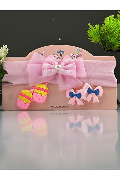 Chocuk مجموعة ربطة شعر وإبزيم للفتيات الصغيرات مصنوعة من قماش عضوي لا يترك عل...