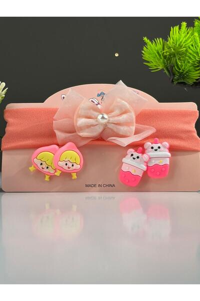 Chocuk مجموعة ربطة شعر وإبزيم للفتيات الصغيرات مصنوعة من قماش عضوي لا يترك عل...