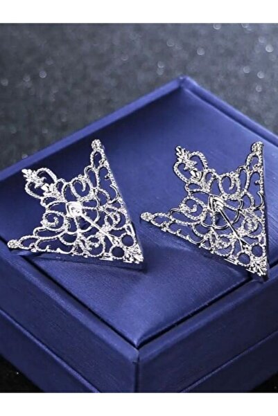 Madamodd 2 Adet Retro Saray Tarz Üçgen Yaka Pini Gömlek Yaka Broşu