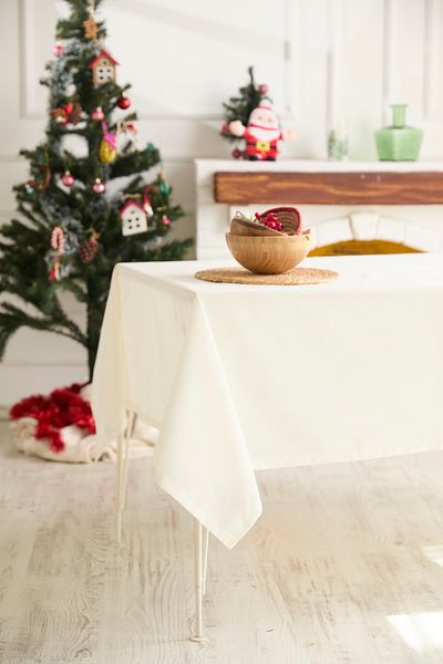 AYSHOME Ays Home Ecru Plain Tablecloth