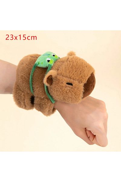 Choice 18cm Red Lovely Capybara Animal Slap Snap Wrap Wristband Bracelet Plush Stuffed Animal Kawaii Capyba