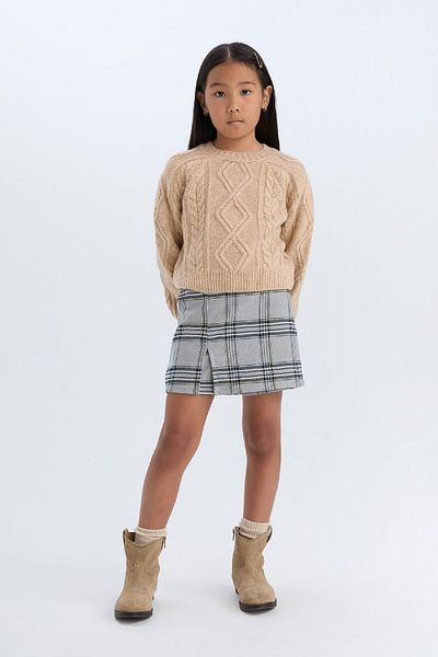 DeFacto Girl's Plaid Shorts Skirt - D7084A824Wn