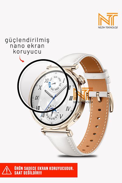 Nezih Case واقي شاشة نانو مقوى PMMA متوافق مع ساعة Huawei Watch GT5 مقاس 41 ملم